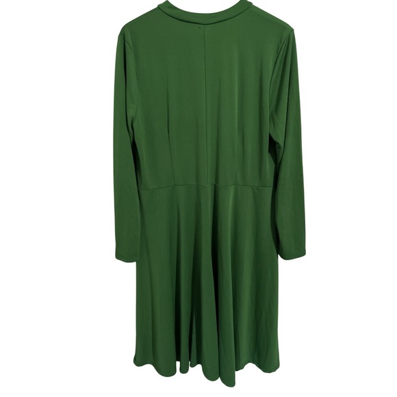 Eloquii Green Basic Long-Sleeved Dress‎ Tie at NeckWomen's Size - Picture 8 of 9